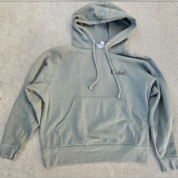 RARE Y2K VINTAGE STYLE COCA-COLA GRAPHIC HOODIE MED LIKE NEW COTTON SAGE - Picture 3 of 7